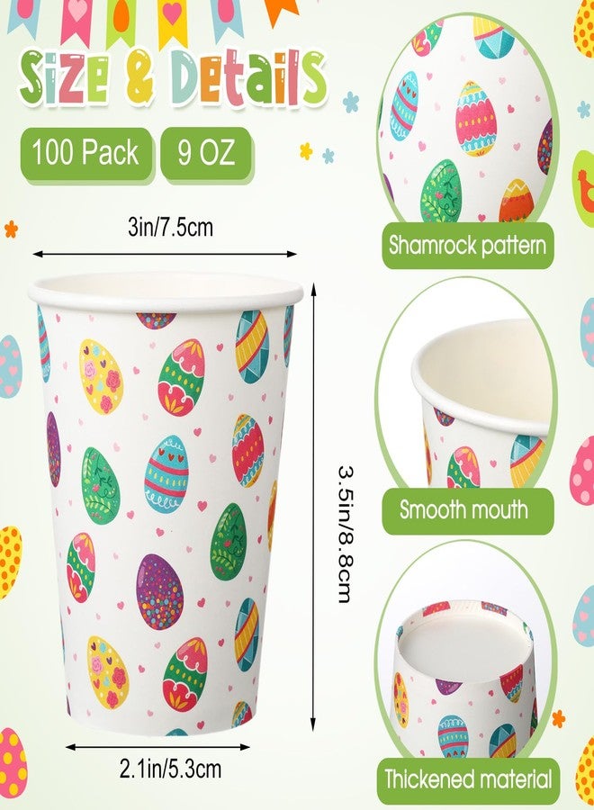 ماكس تشيك عبوة ماكس تشيك من 100 كوب ورقي للاستخدام مرة واحدة، سعة 9 أونصات، مزينة ببيض ملون، مناسبة للماء والعصير والمشروبات الساخنة والباردة، مثالية لحفلات شاي الربيع السعيدة. - Image 2